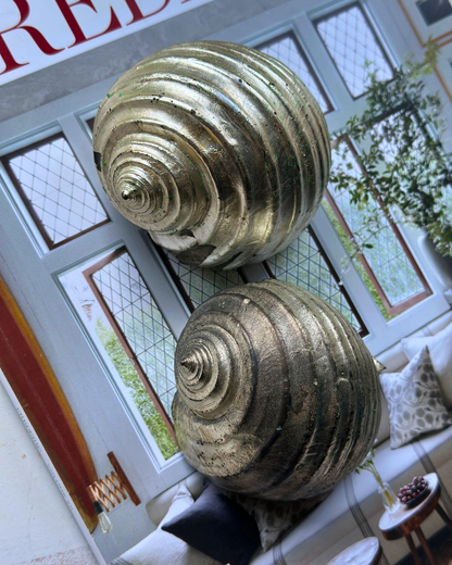 Silver-Plated Pair of Tonna Shell Specimens - Coastal Curiosities