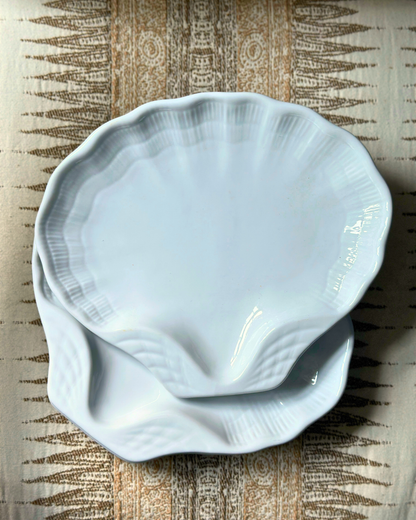 Vintage Italian Porcelain Shell Plates (Set of 4)