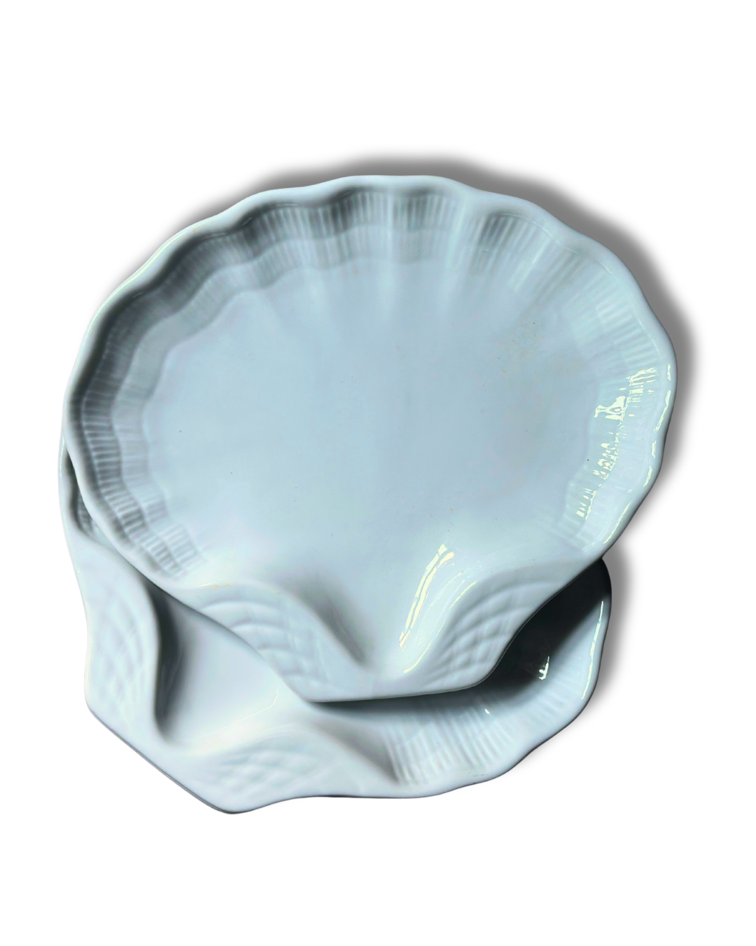 Vintage Italian Porcelain Shell Plates (Set of 4)