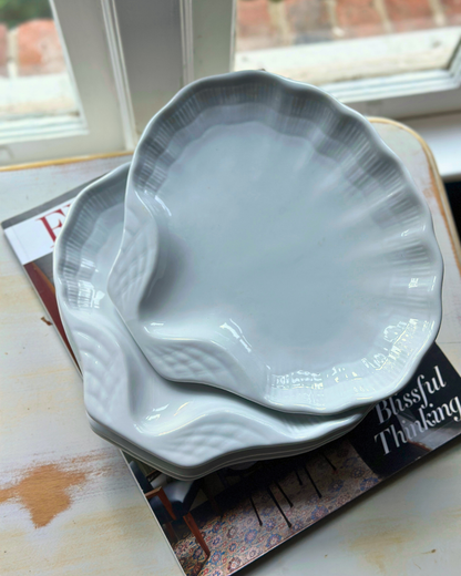 Vintage Italian Porcelain Shell Plates (Set of 4)