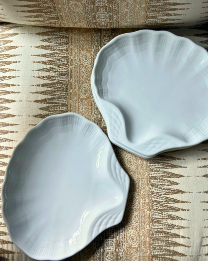 Vintage Italian Porcelain Shell Plates (Set of 4)
