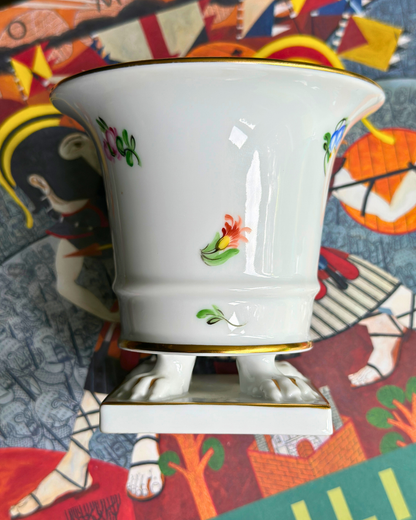 Herend Hungary Bouquet de Tulipe Mini Empire Clawfoot Urn Vase