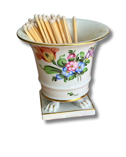 Herend Hungary Bouquet de Tulipe Mini Empire Clawfoot Urn Vase