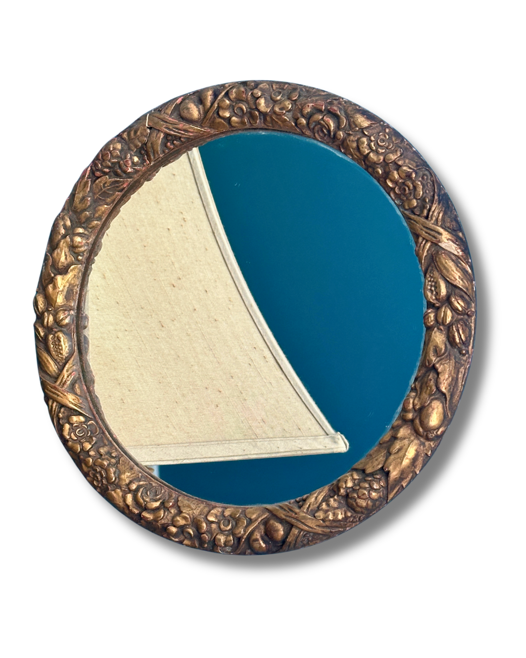 Pair of Antique Italian Florentine "Della Robbia" Wreath Mirrors