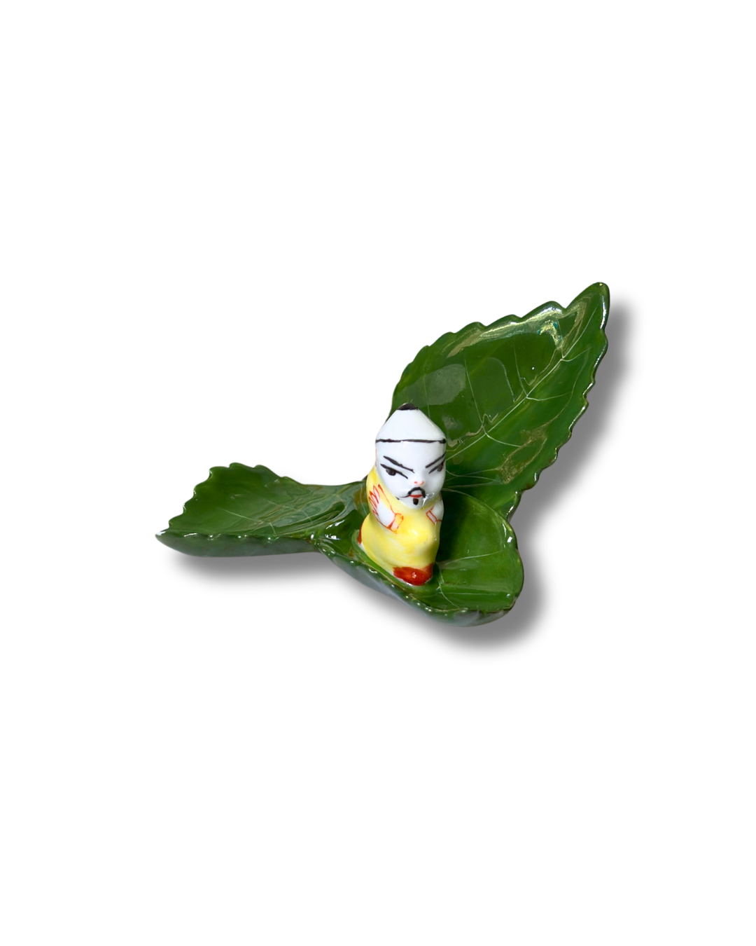 Herend Hungary Asian Figure on Leaf