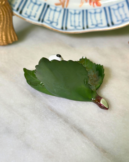 Herend Hungary Asian Figure on Leaf