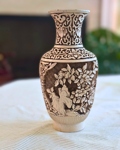 Vintage Ivory Cinnabar Vase
