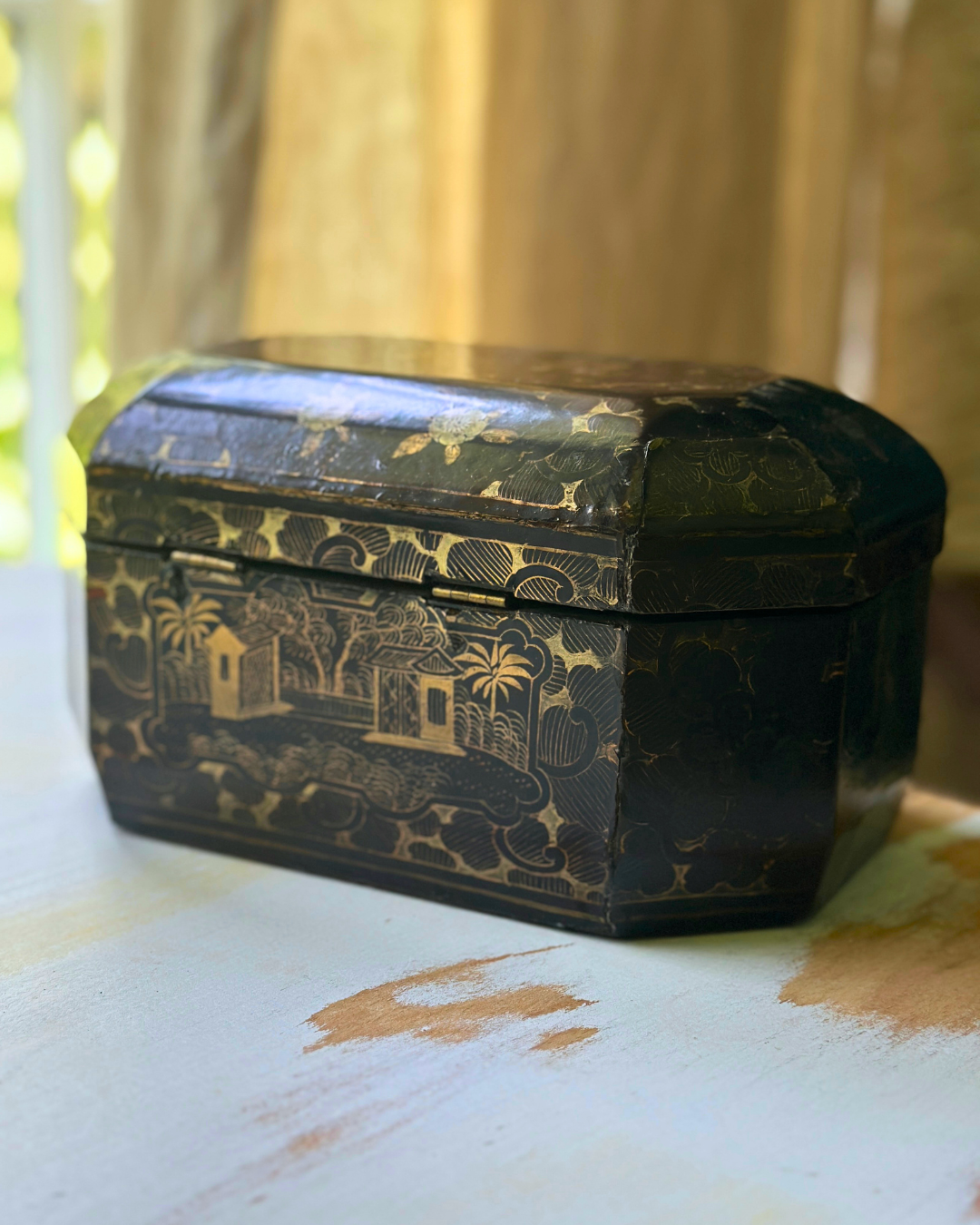 Antique 19th Century Chinese Export Tea Caddy