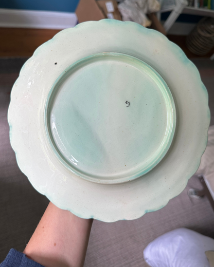 Antique French Salins Majolica Asparagus Plate (Darker Color)