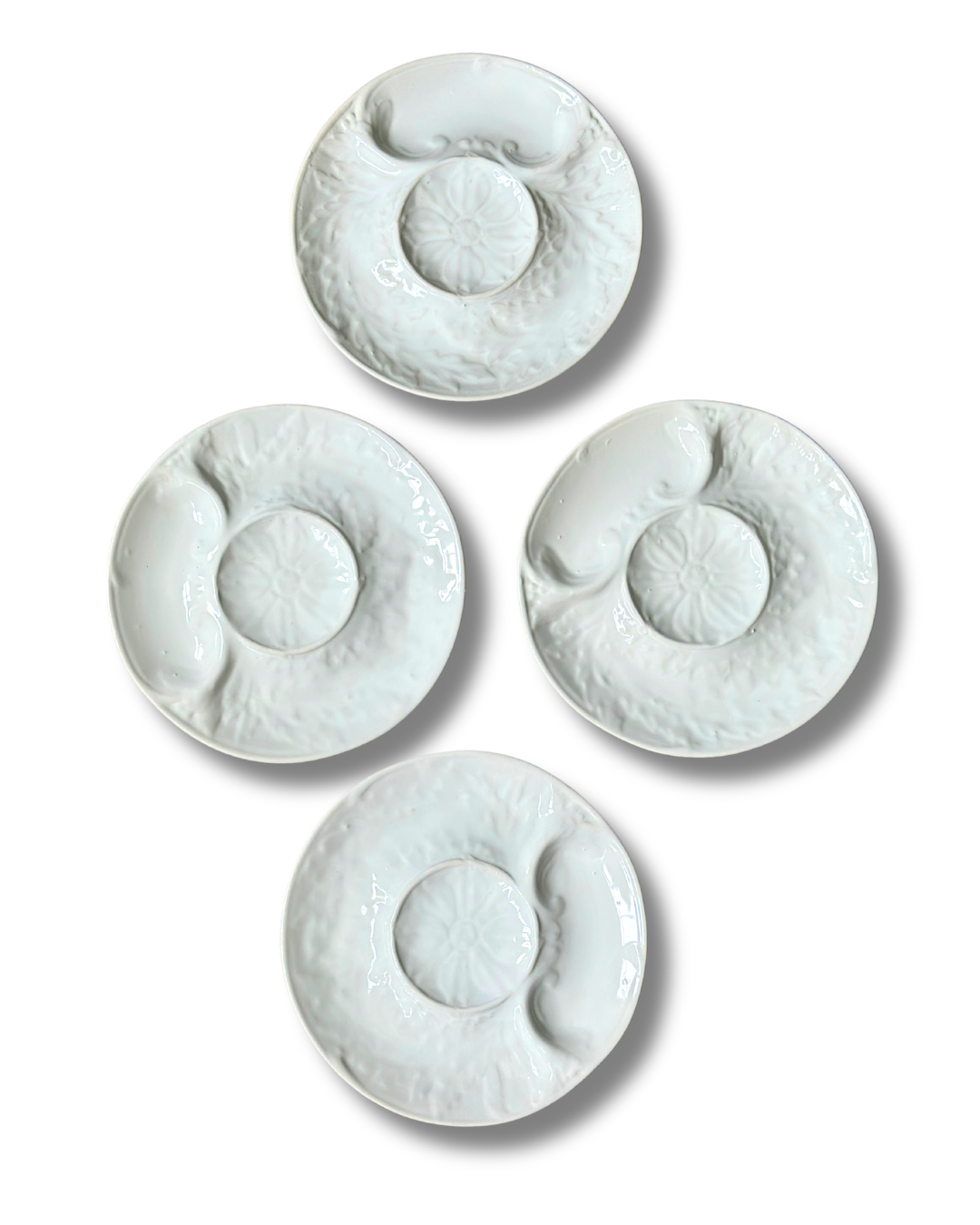 White Majolica Artichoke Plates