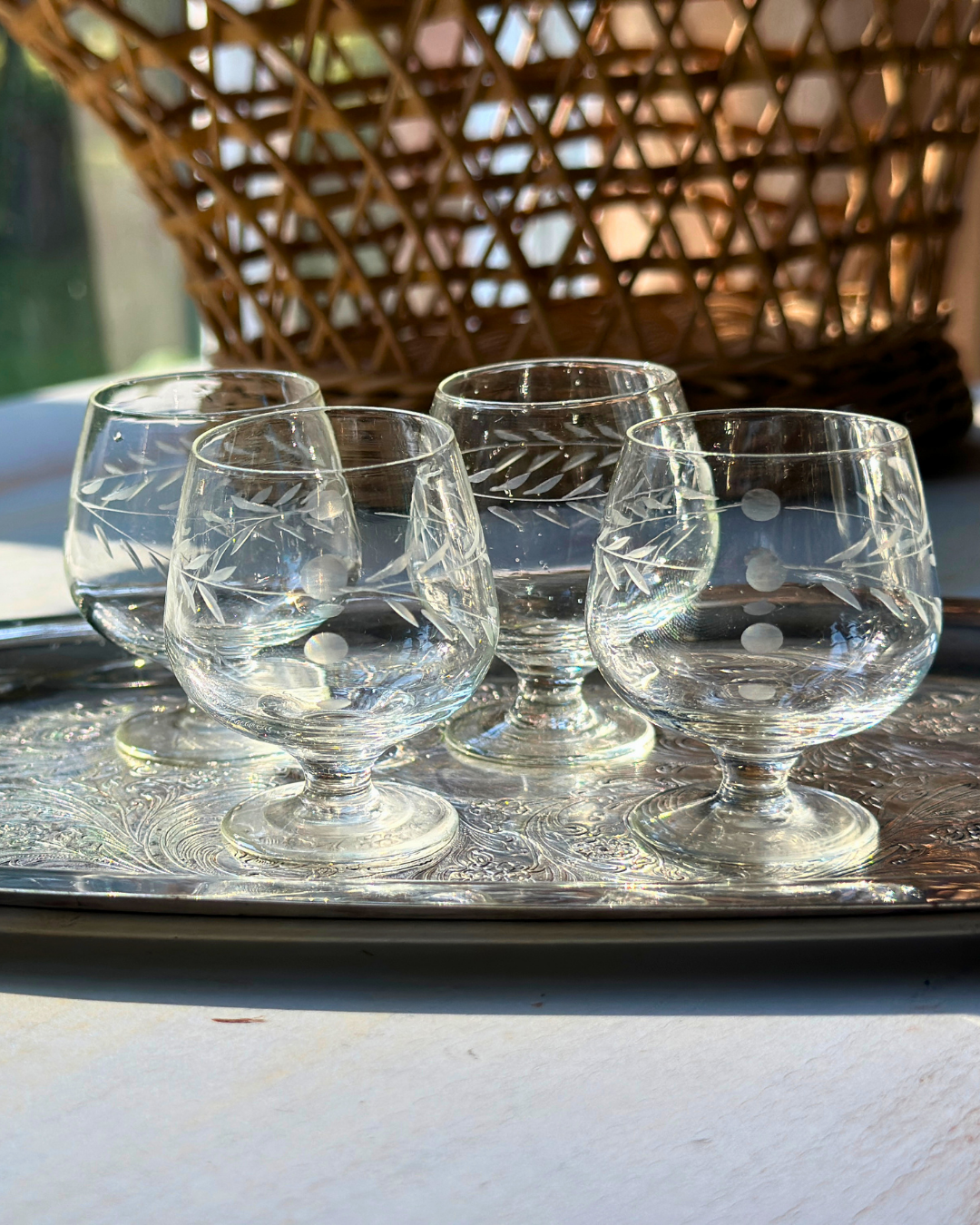 Vintage Miniature Brandy Snifters (Set of 4)