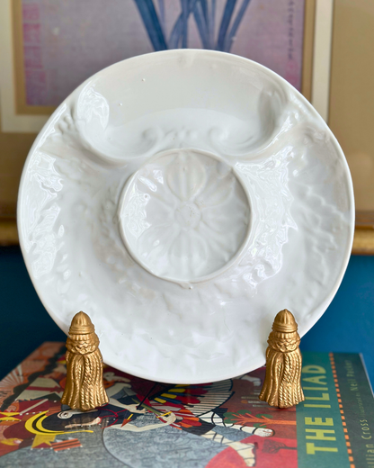 White Majolica Artichoke Plates