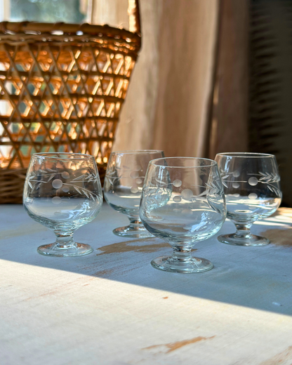 Vintage Miniature Brandy Snifters (Set of 4)