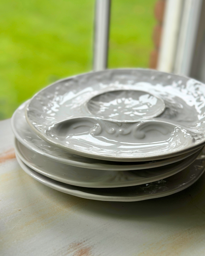 White Majolica Artichoke Plates