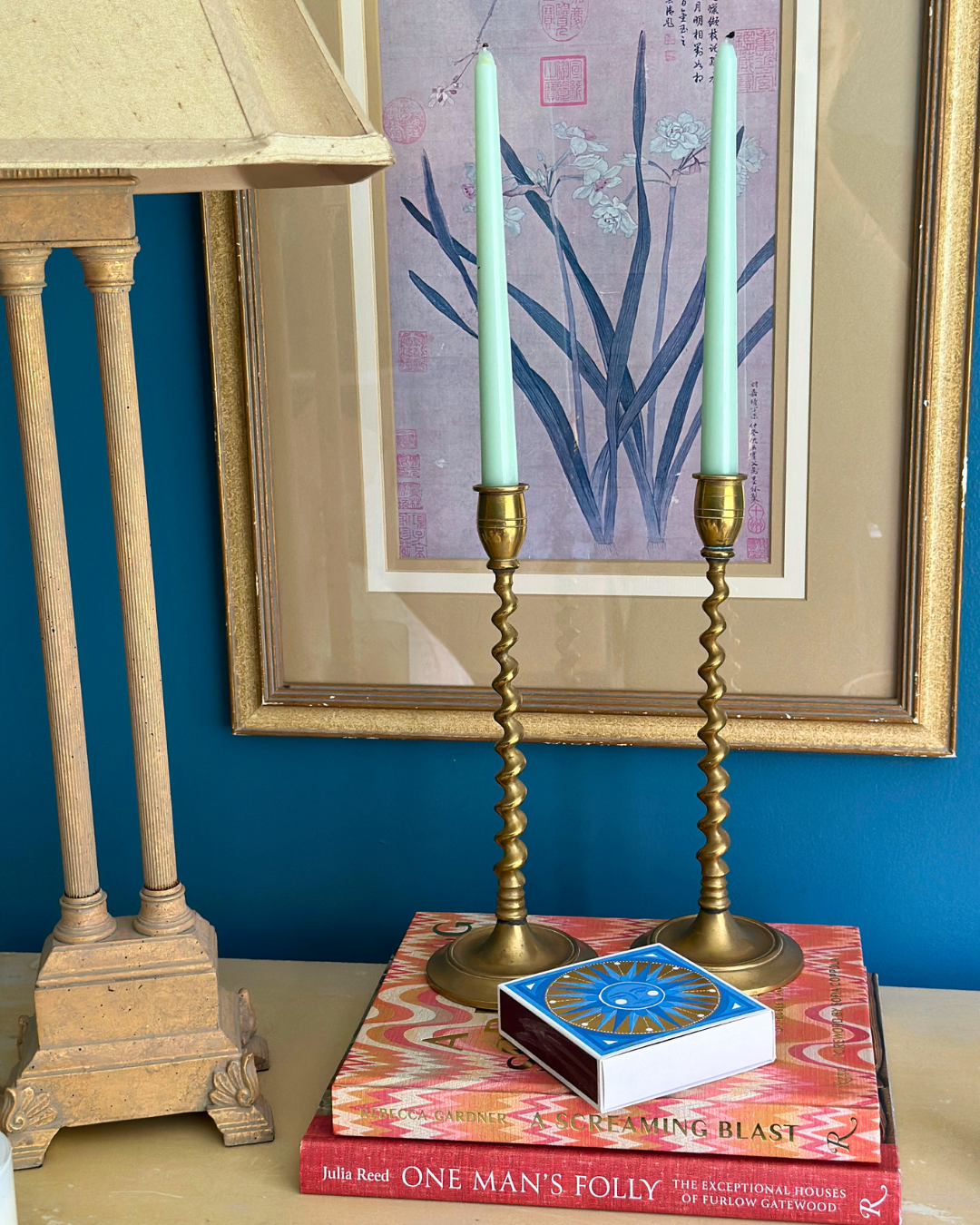 Vintage English Solid Brass "Barley Twist" Candlesticks