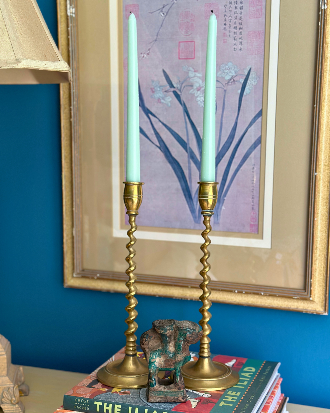 Vintage English Solid Brass "Barley Twist" Candlesticks