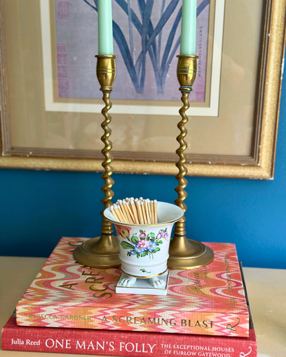 Vintage English Solid Brass "Barley Twist" Candlesticks