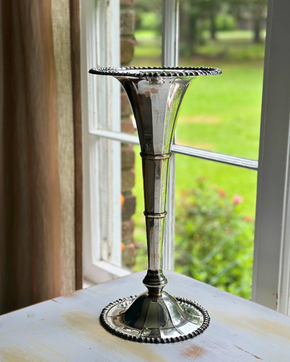 English Silver-Plated Trumpet Vase by Walker & Hall silversmiths of Sheffield, England