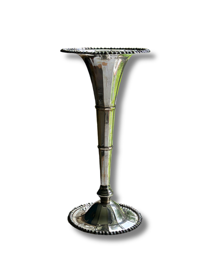 English Silver-Plated Trumpet Vase by Walker & Hall silversmiths of Sheffield, England