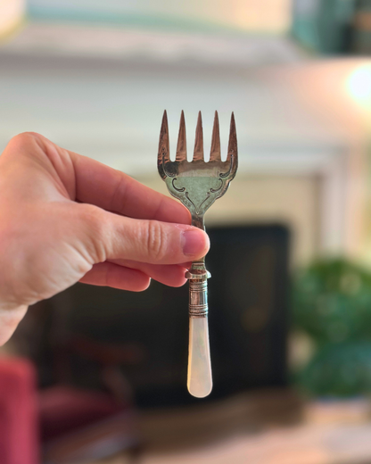 Antique Sheffield Sardine Fork - Silverplate with Mother of Pearl Handle