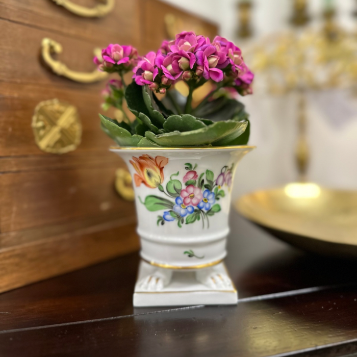 Herend Hungary Bouquet de Tulipe Mini Empire Clawfoot Urn Vase