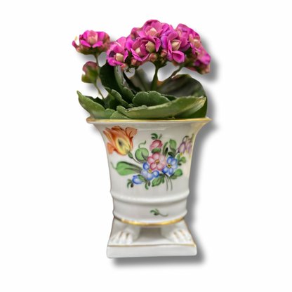 Herend Hungary Bouquet de Tulipe Mini Empire Clawfoot Urn Vase