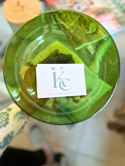 Alvin Sterling Silver & Green Crystal Compote