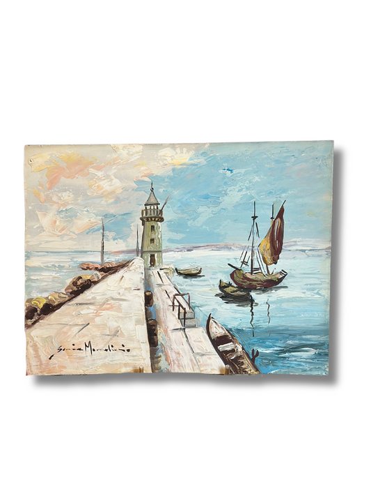 Vintage Italian Coastal Painting