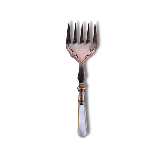 Antique Sheffield Sardine Fork - Silverplate with Mother of Pearl Handle