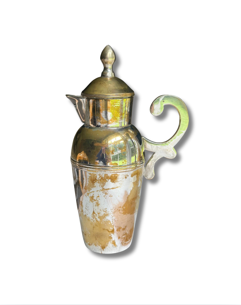 Silverplate Cocktail Shaker with Distressed Patina