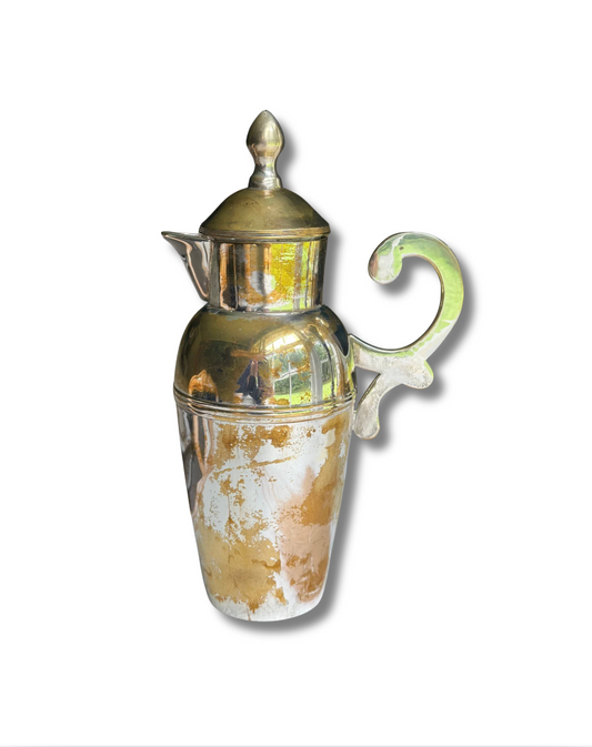 Silverplate Cocktail Shaker with Distressed Patina